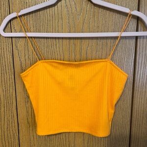 Orange crop tank top
